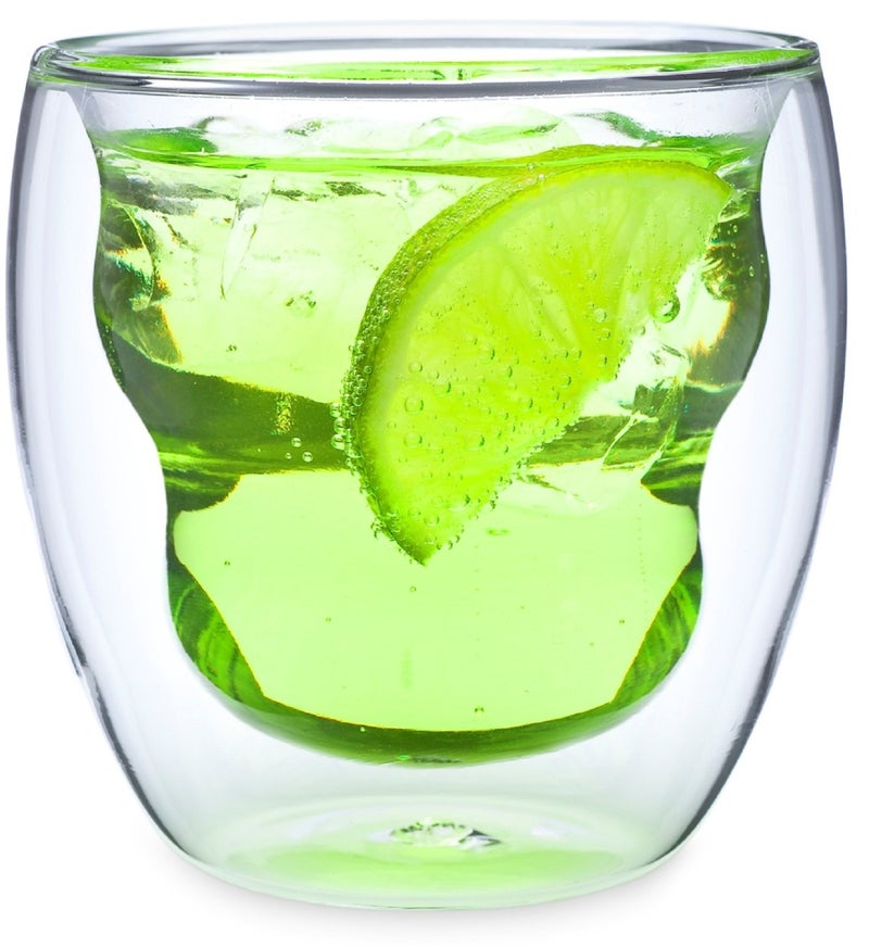 Ozeri Curva Artisan Series Double Wall Beverage Glasses and Tumblers â€“ Set of 4 Unique 8 oz Thermo Insulated Drinking Glasses - Image 3